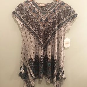 NWT Altar’d State Grey Multi Boho Shirt Size M